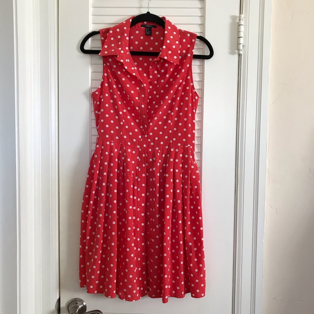 Red polka dot dress